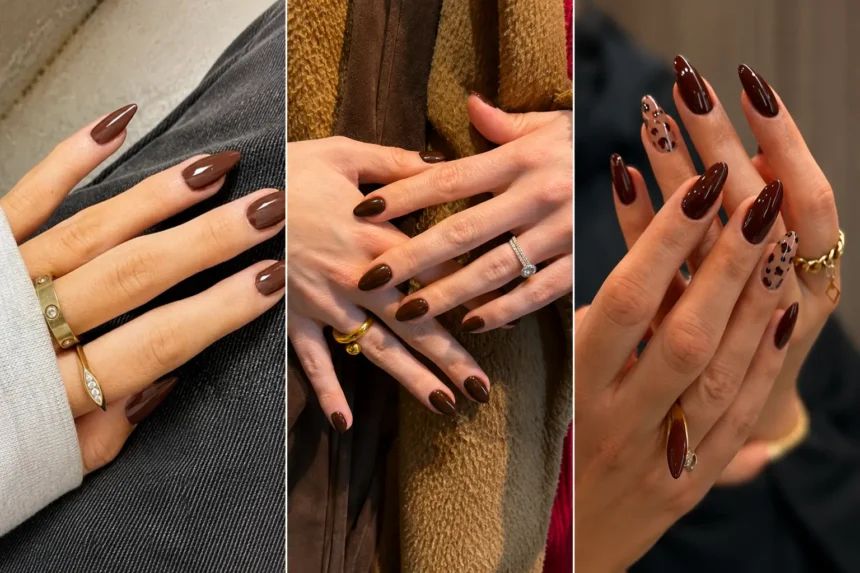 Chocolate Brown Nails