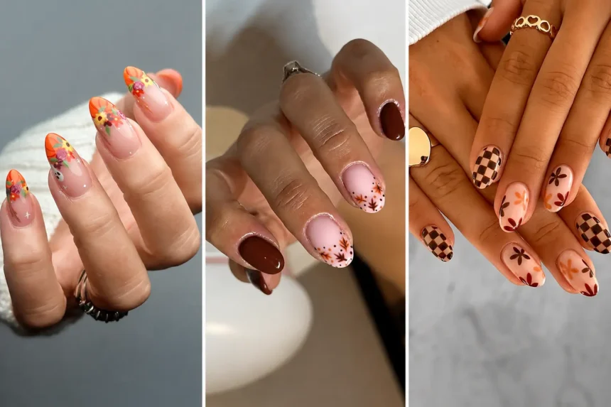 Floral Fall Nails