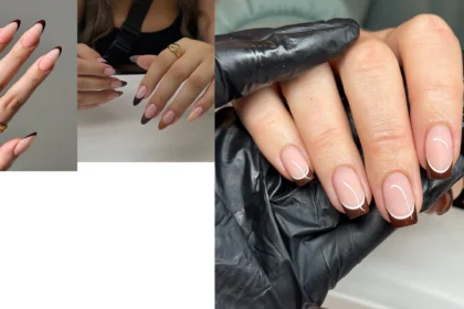 Brown French Tip Nails