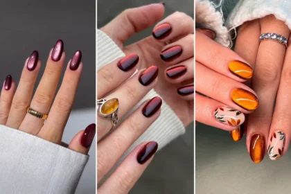 Glossy Fall Nails
