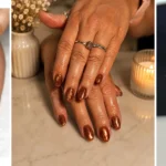 Copper Glitter Nails