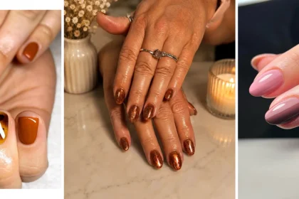 Copper Glitter Nails