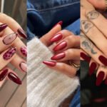 red fall nails