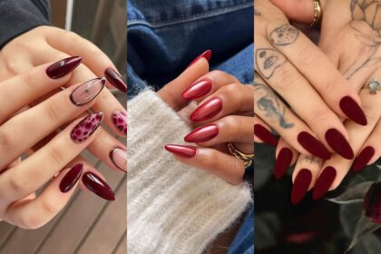 red fall nails