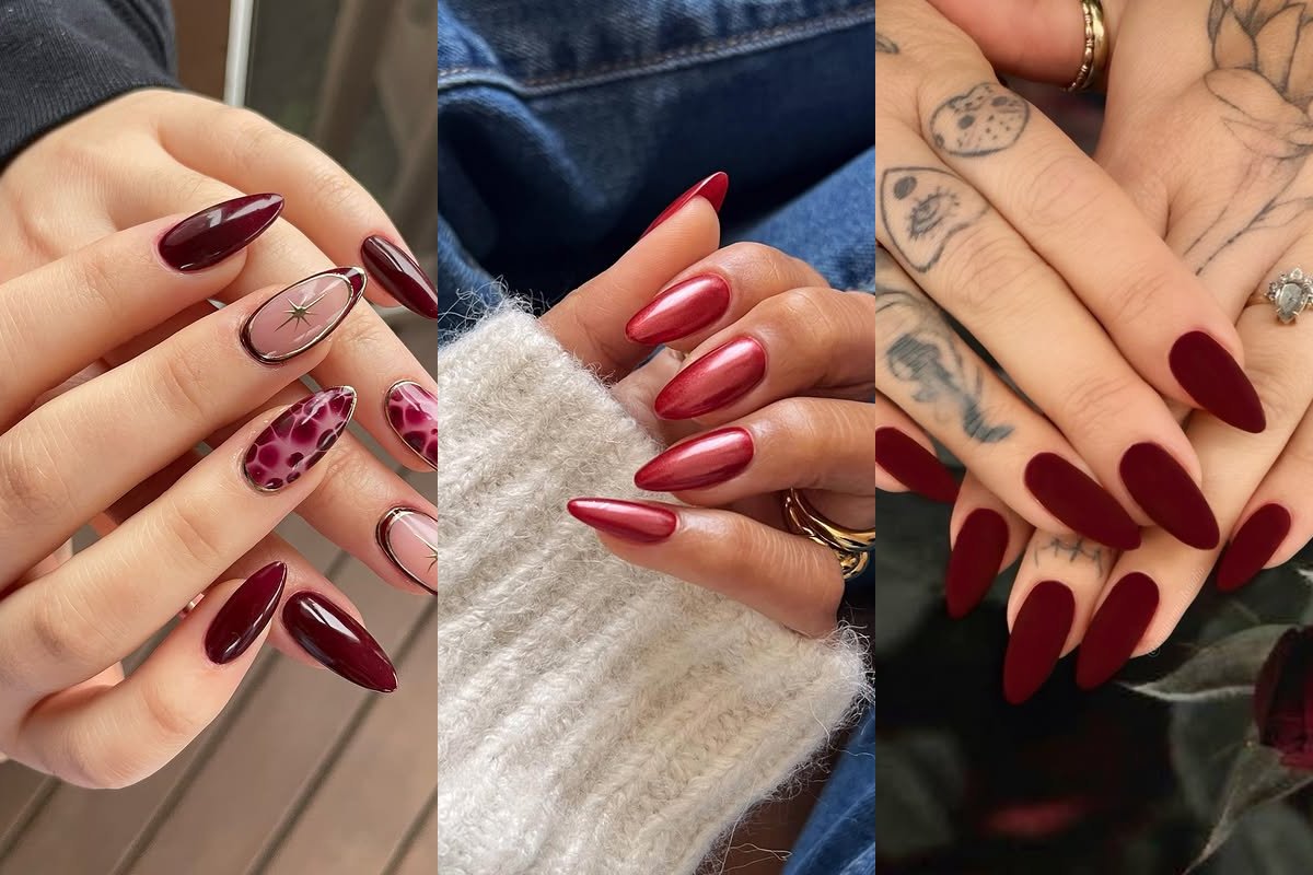 red fall nails