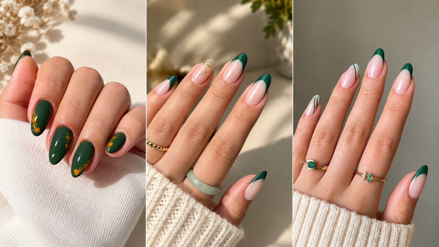 green fall nails