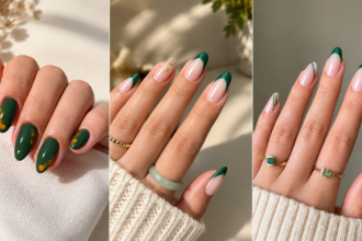 green fall nails
