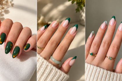green fall nails