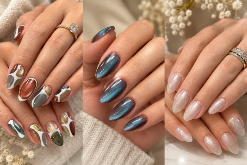 fall cat eye nails