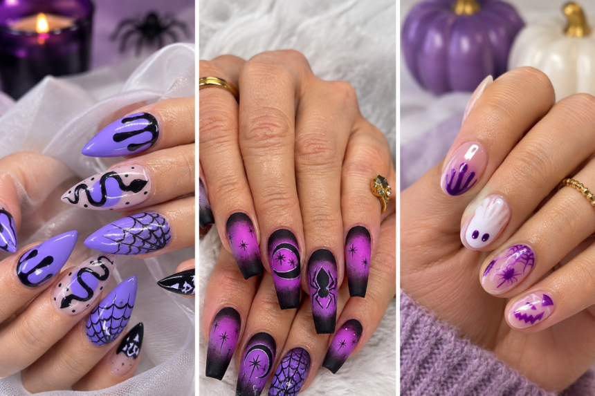 purple halloween nails​