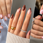pretty fall nails autumn french