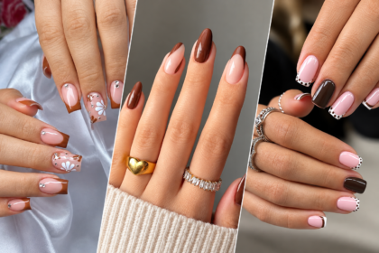 pretty fall nails autumn french