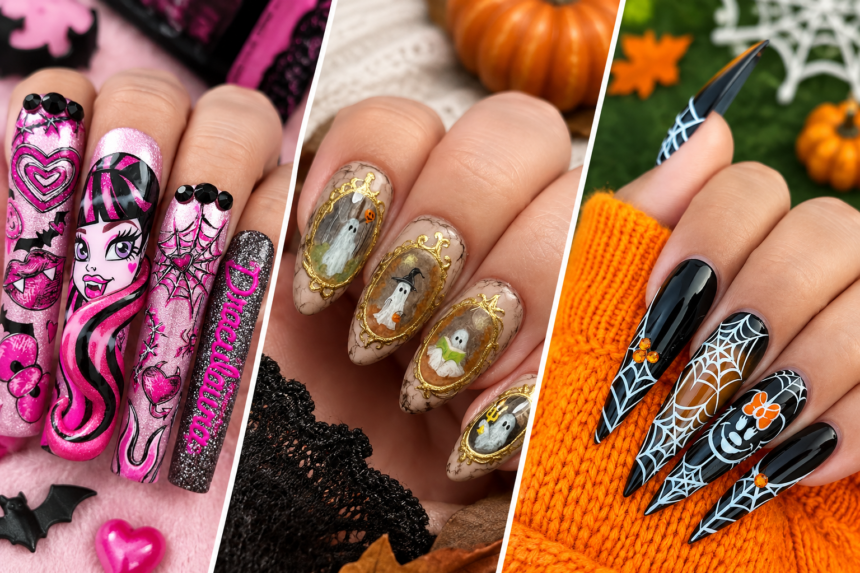 ghostly nails​ for halloween