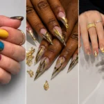 Gold Foil Fall Nails