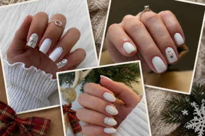 White Christmas Nails