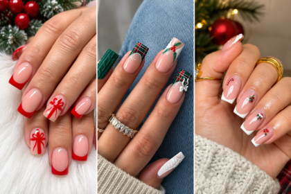 christmas nails winter square