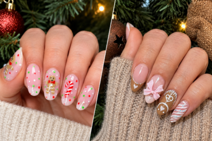christmas nails gingerbread