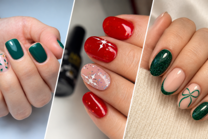 gel nails ideas christmas simple short