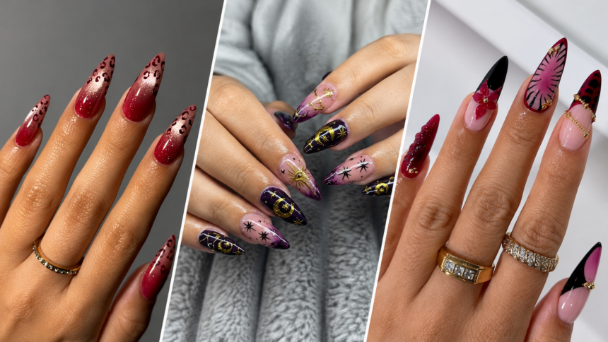 Stunning Dark Feminine Nails
