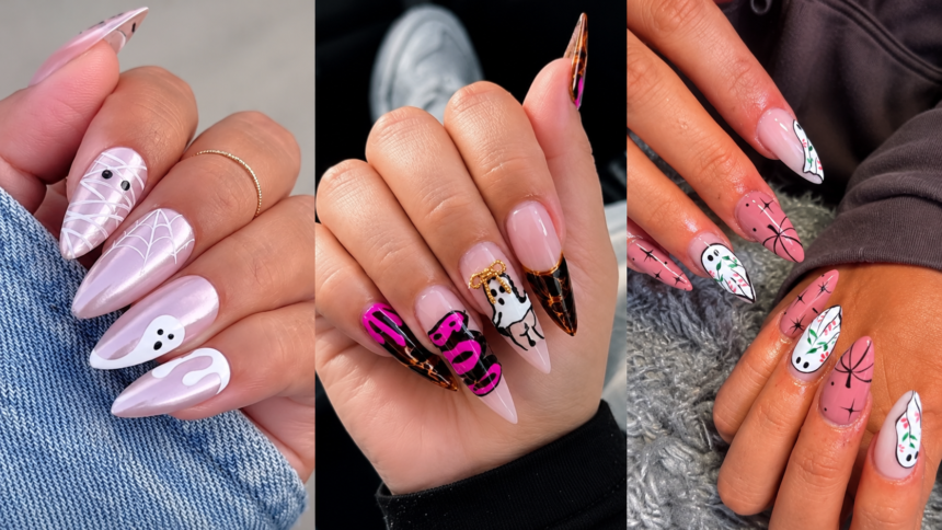 Stiletto Pink Halloween Nails